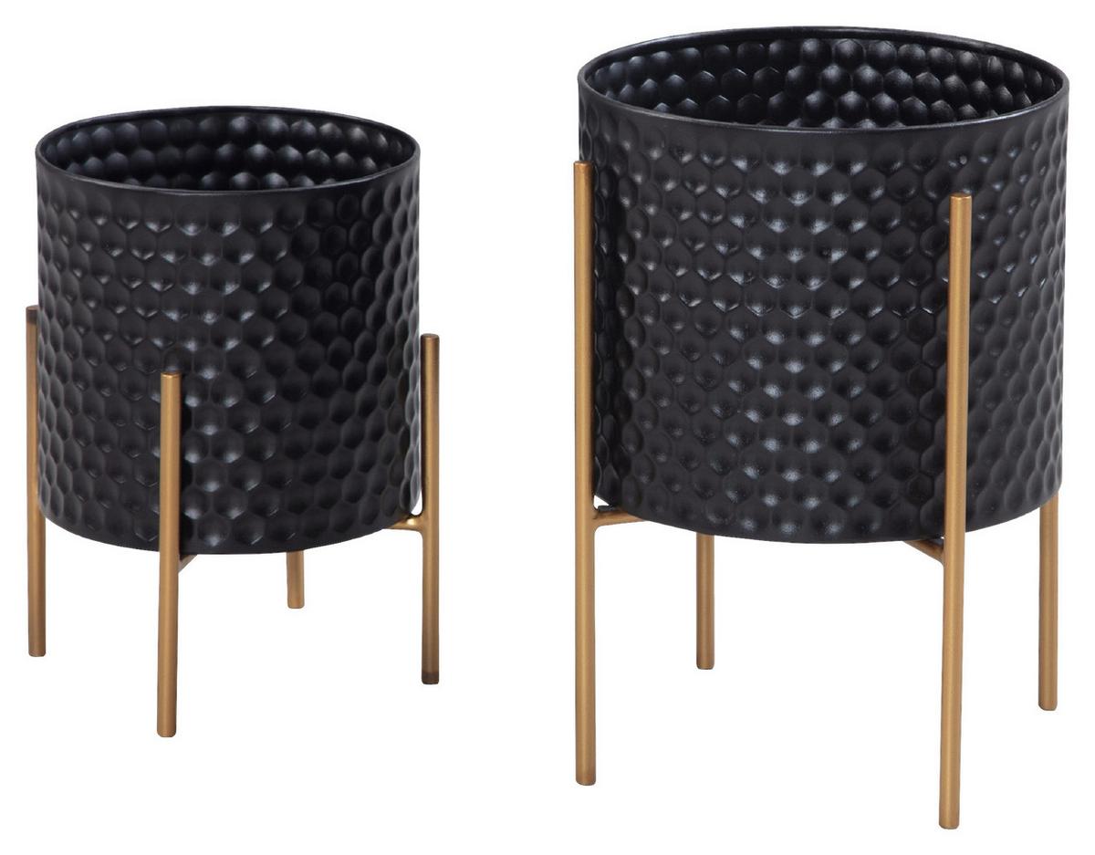 Lonček Za Cvetlice Wl6.752 - črna, Design, kovina (24-30/35,5-44cm) - MID.YOU