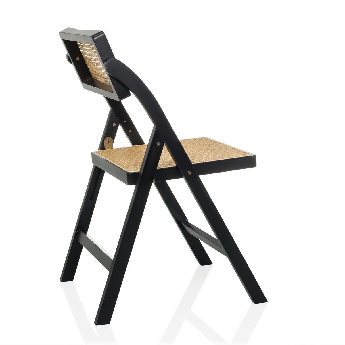 Zložljiv Stol Tudela Bamboo, Črna, Rjava - črna/rjava, Moderno, les (45,5/83,5/45cm) - Gardenson