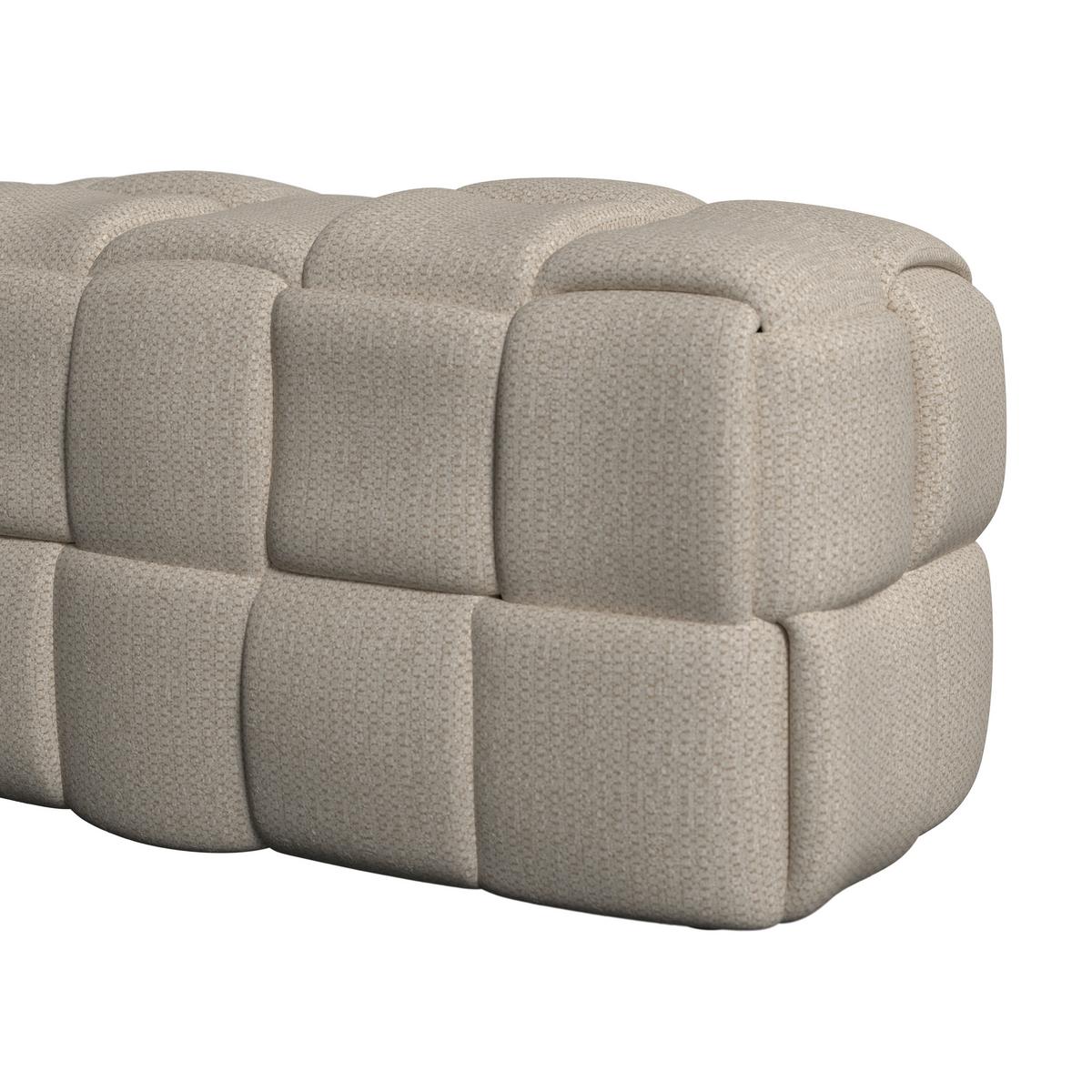 Bettbank Ella Bouclé Beige - Creme/Schwarz, MODERN, Holz/Kunststoff (110/45/45cm) - Bessagi Home
