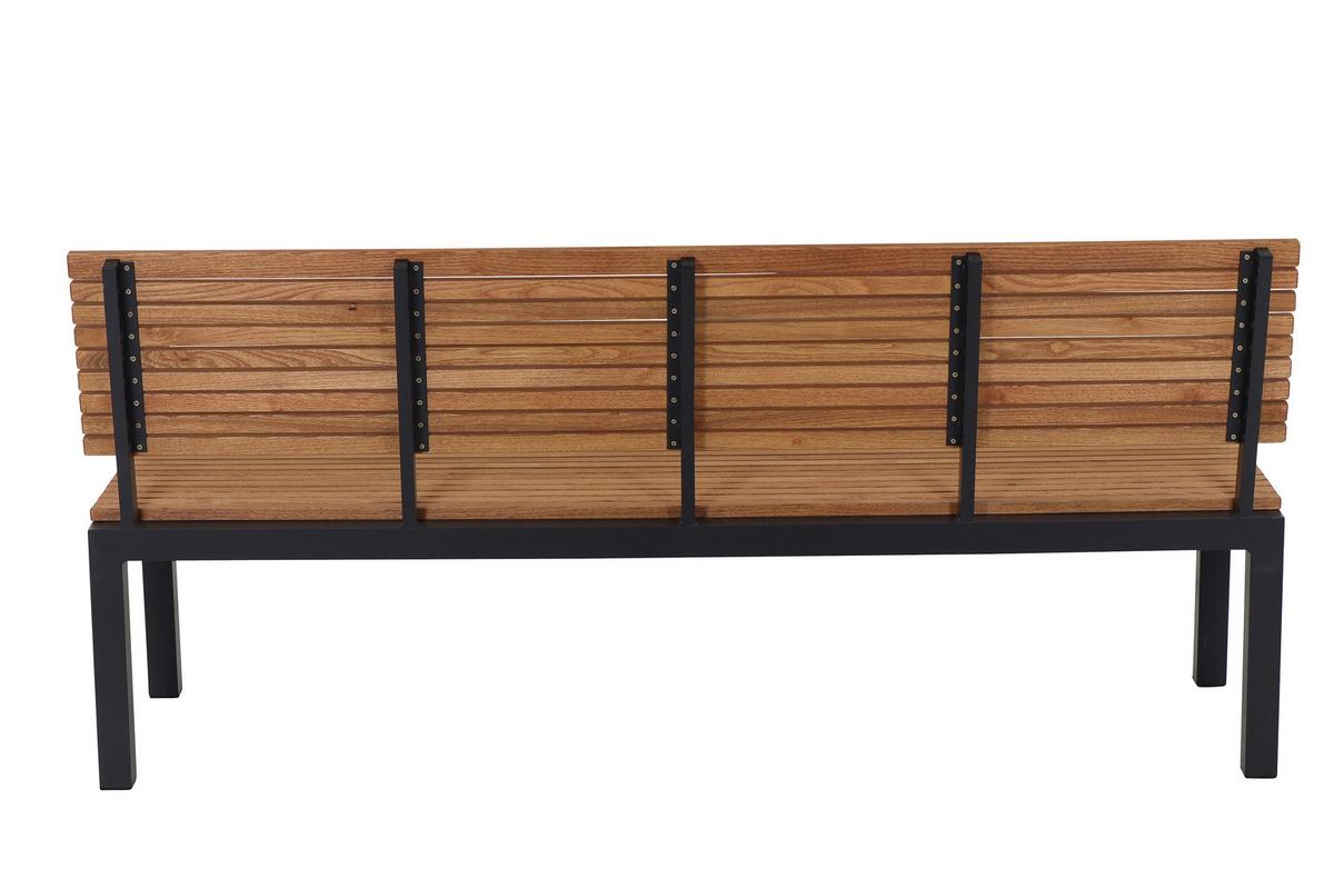 GARTENBANK N86394 - Anthrazit/Robinienfarben, KONVENTIONELL, Holz/Metall (180/84/157,5cm) - Siena Garden