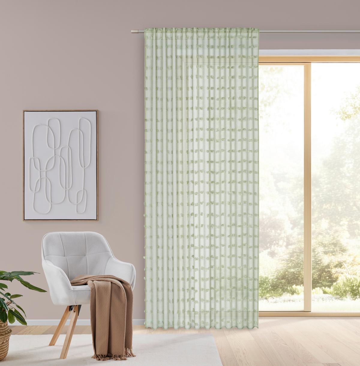 Draperie confecționată Bella - verde, Romantik / Landhaus, textil (140/245cm) - Mömax