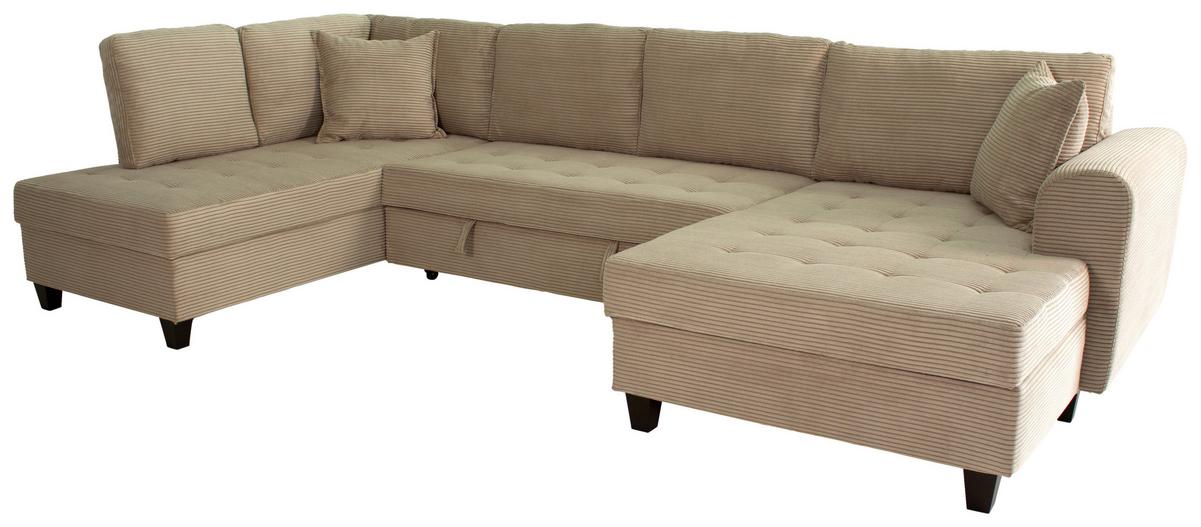 Kutna Garnitura Moritz - sivo-smeđa, Trend, tekstil (178/324/155cm) - Modern Living