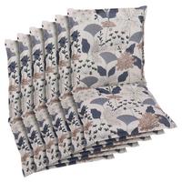 Sesselauflagenset 6-Teilig Blau/Beige - Blau/Beige, Basics, Textil (50/6/100cm)