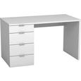 Íróasztal Livona Ii - Fehér, modern, Faalapú anyag (120/75/60cm)