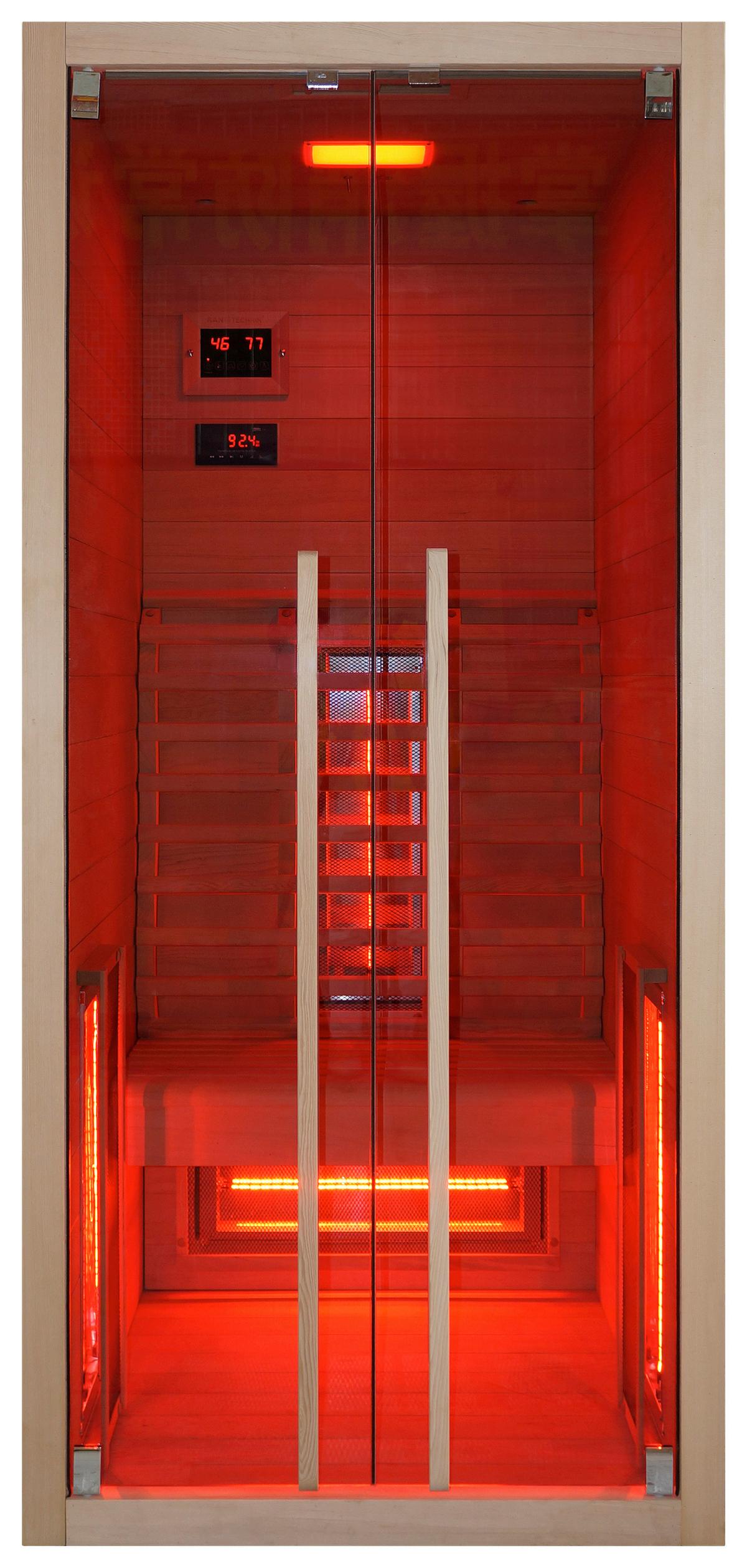 Infrarotkabine Ruby ca. 90,5x195x100cm - Naturfarben, Basics, Holz (90,5/195/100cm) - Sanotechnik
