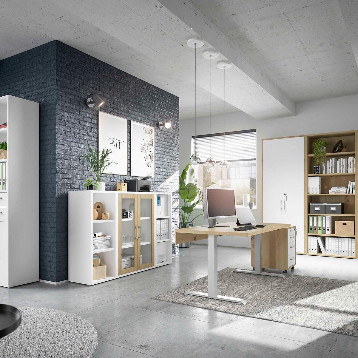 Regal Big Profi Office - Weiss/Schwarz, Modern, Holzwerkstoff/Kunststoff (44/111/40cm) - Mömax