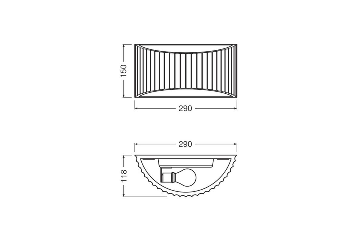 KINKIET DCR PLSTR BANDFLAT W 290 1XE27 - biały, Basics, kamień (29/11,8/15cm) - Osram