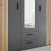GARDEROB CADIX -EXKLUSIV- - svart/antracit, Klassisk, trämaterial/plast (150/200/55cm) - Mömax