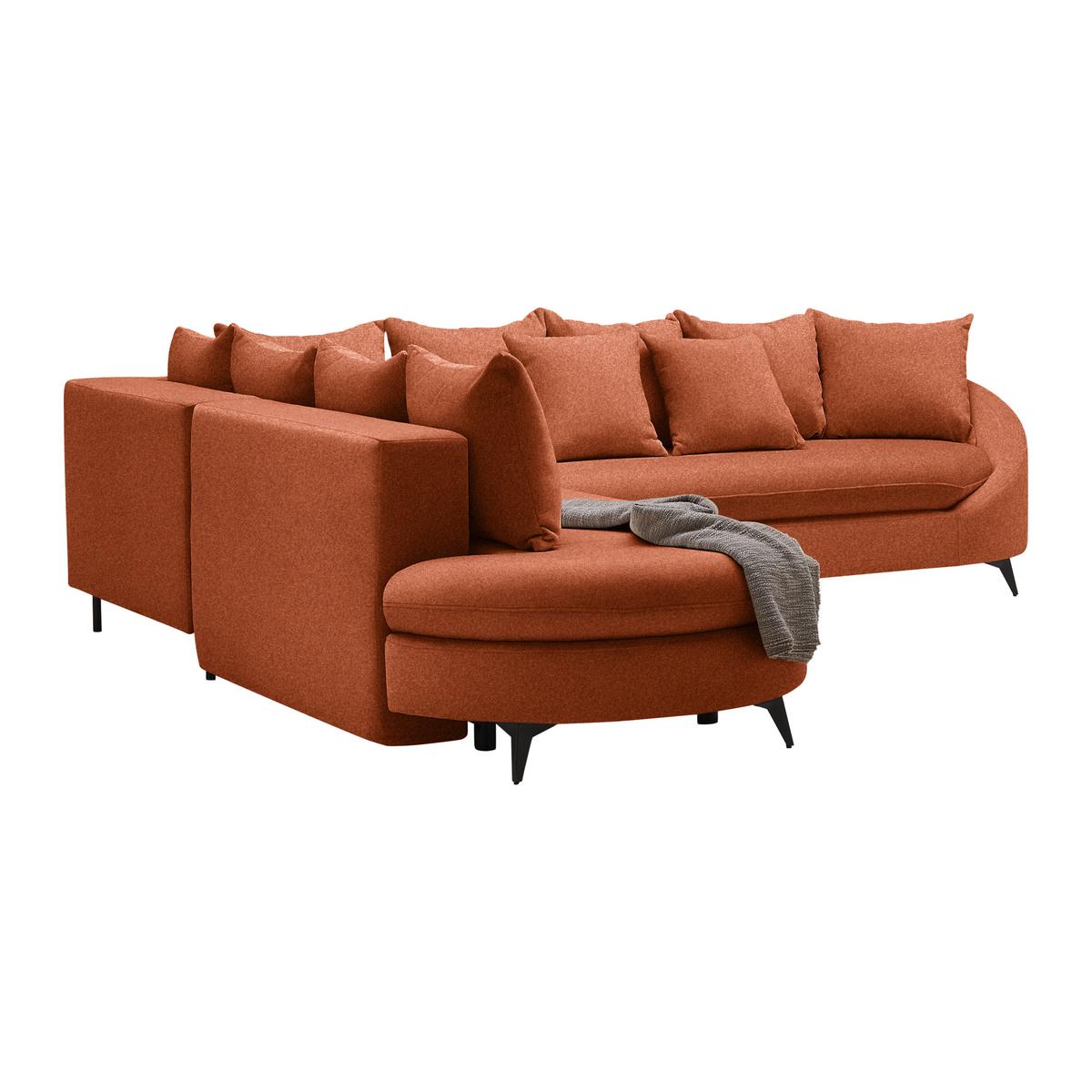 Ecksofa Axel Rostfarben - Rostfarben/Schwarz, MODERN, Textil/Metall (250/87/291cm) - Mömax
