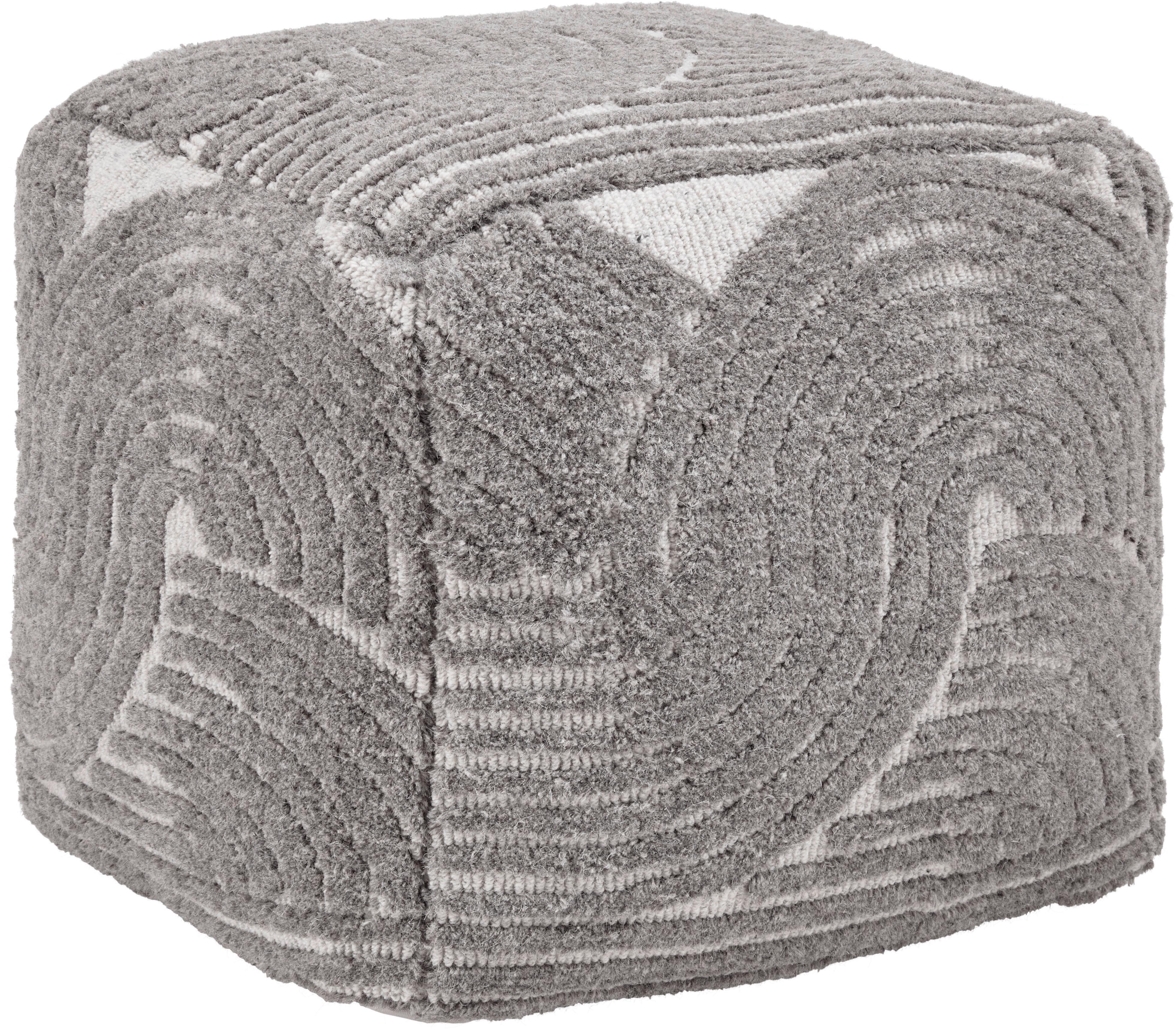 Pouf in Grau - Grau, LIFESTYLE, Textil (45/45/45cm) - Zandiara