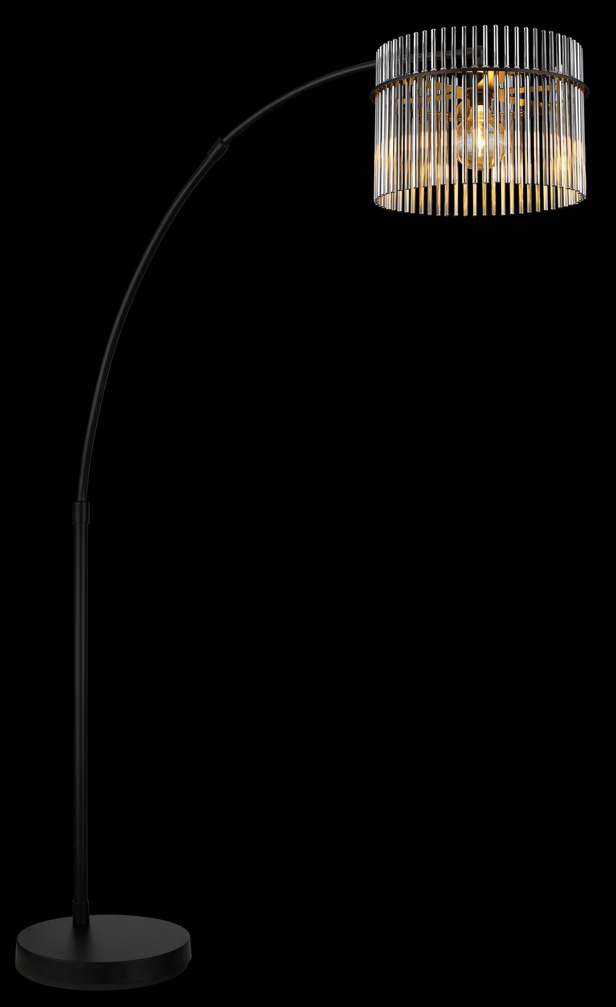 STEHLEUCHTE 15698S1 GORLEY - Schwarz/Grau, Lifestyle, Glas/Kunststoff (120/38/185cm) - Globo