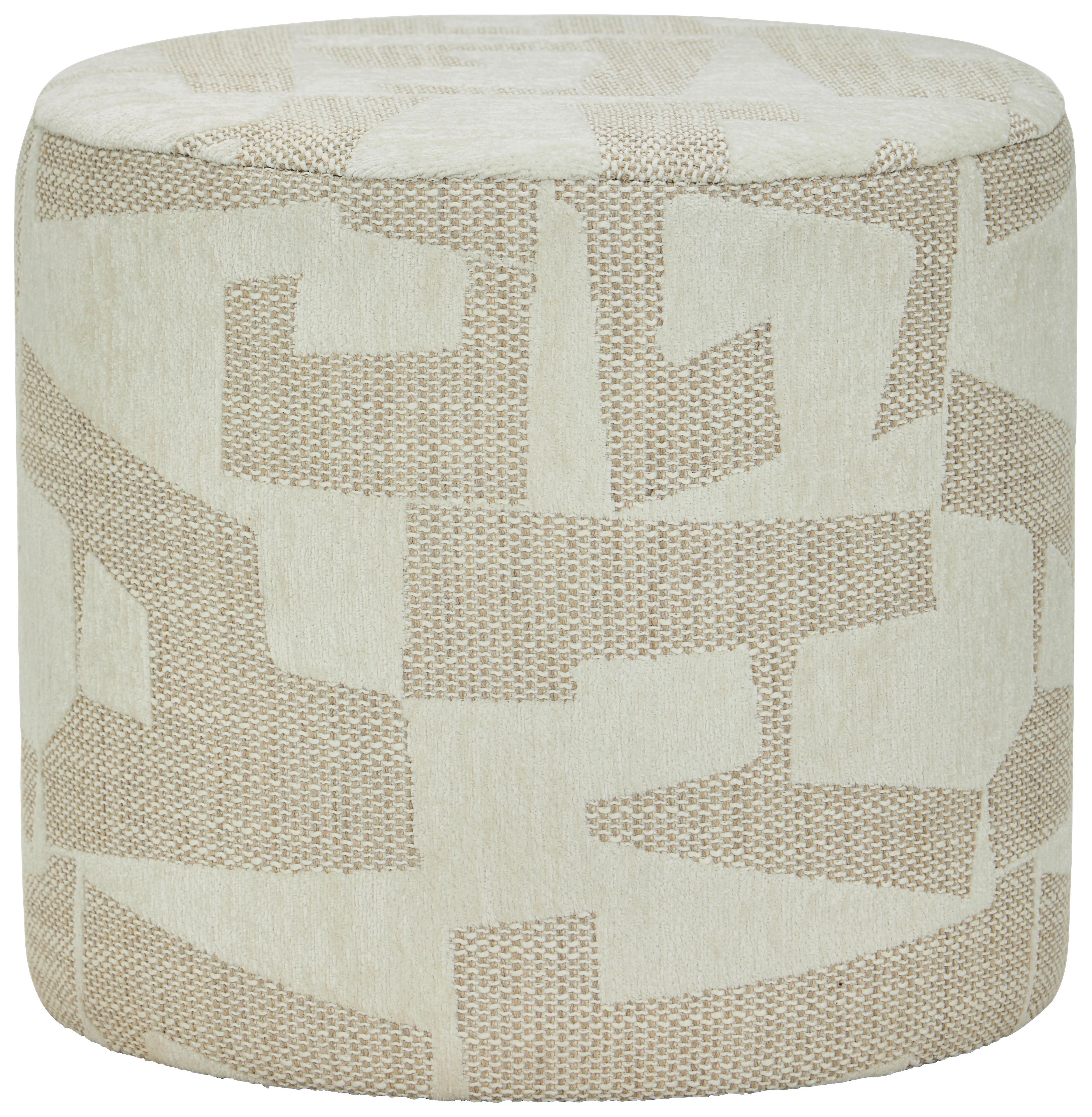HOKER CASPER - biały, Lifestyle, materiał drewnopochodny/tkanina (45/40/45cm) - Xora