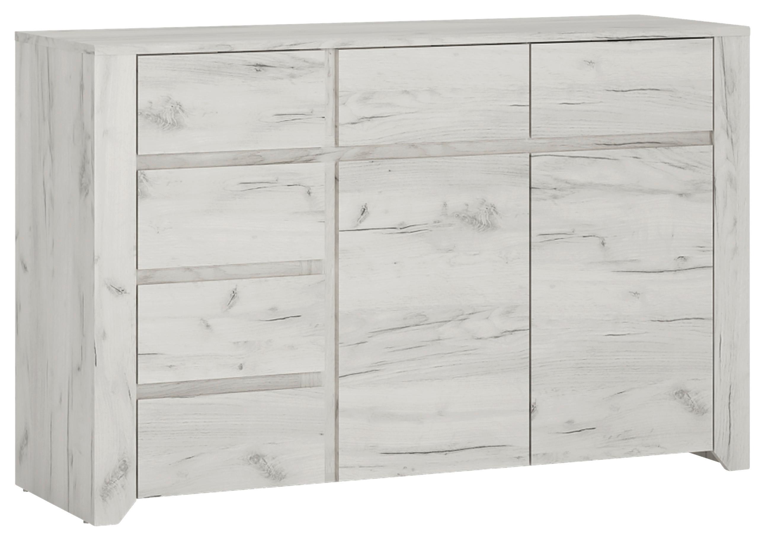 Komoda Angel - boje hrasta/crna, Moderno, drvni materijal/plastika (118,7/76,5/40,2cm)