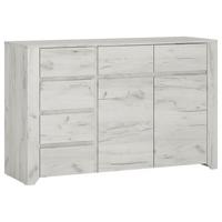 Komoda Angel - boje hrasta/crna, Moderno, drvni materijal/plastika (118,7/76,5/40,2cm)