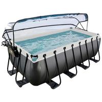 Bazen Exit Black Pool, Črpalka S Peščenim Filtrom, 400x200cm - črna, Konvencionalno, kovina (400/200/122cm) - EXIT Toys