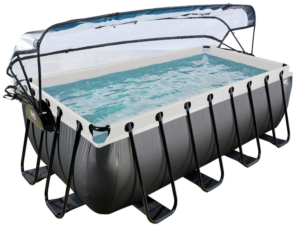 Bazen Exit Black Pool, Črpalka S Peščenim Filtrom, 400x200cm - črna, Konvencionalno, kovina (400/200/122cm) - EXIT Toys