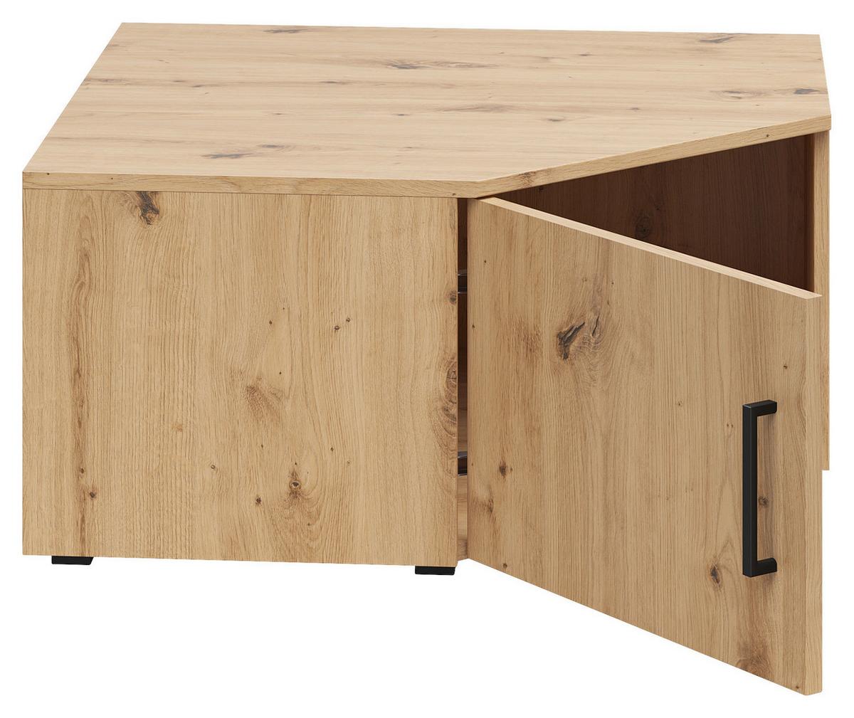Aufsatzschrank Multistauraum Eiche Artisan - Schwarz/Eiche Artisan, Modern, Holzwerkstoff/Kunststoff (71,5/35/71,5cm) - Premium Living