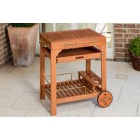 Garten-Servierwagen aus Eukalyptus, natur - Naturfarben, KONVENTIONELL, Holz/Metall (75/75/84cm) - Gardenson