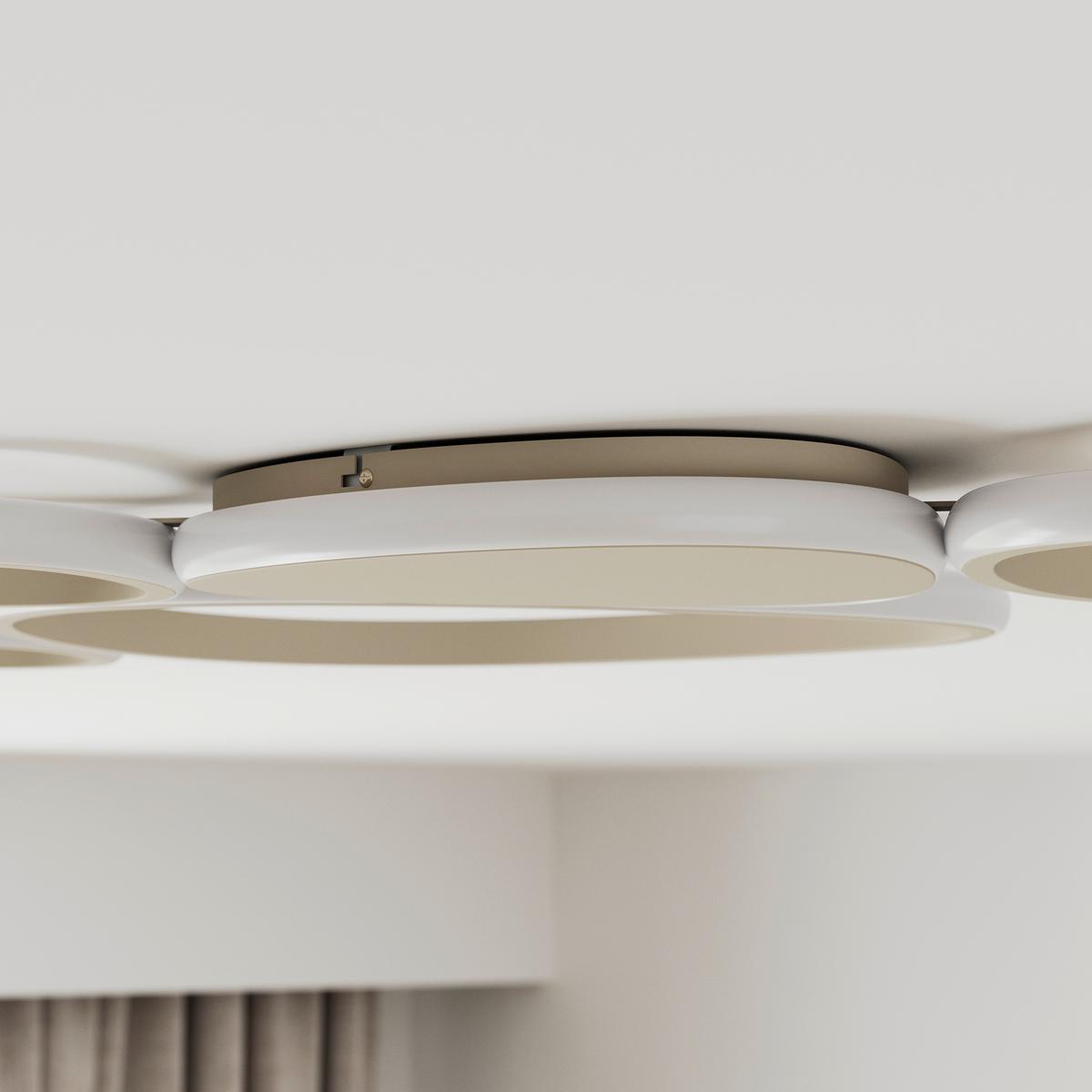 LAMPA SUFITOWA LED ACRUX *SBN* - kolor piaskowy, Design, tworzywo sztuczne/metal (90,5/52/4cm) - Novel