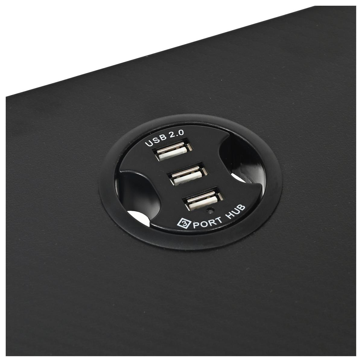 Gaming Miza Gerald, Črna - črna, Trend, kovina/leseni material (120/75/60cm)