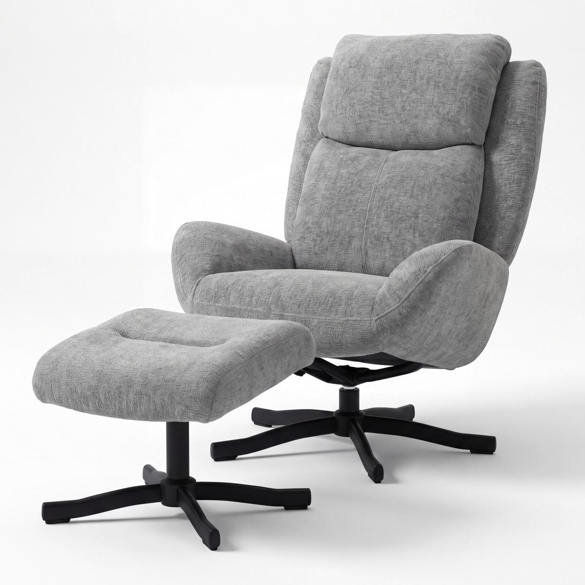 Sessel Nina Hellgrau Samt - Hellgrau/Schwarz, MODERN, Textil/Metall (75/100/93cm) - Bessagi Home
