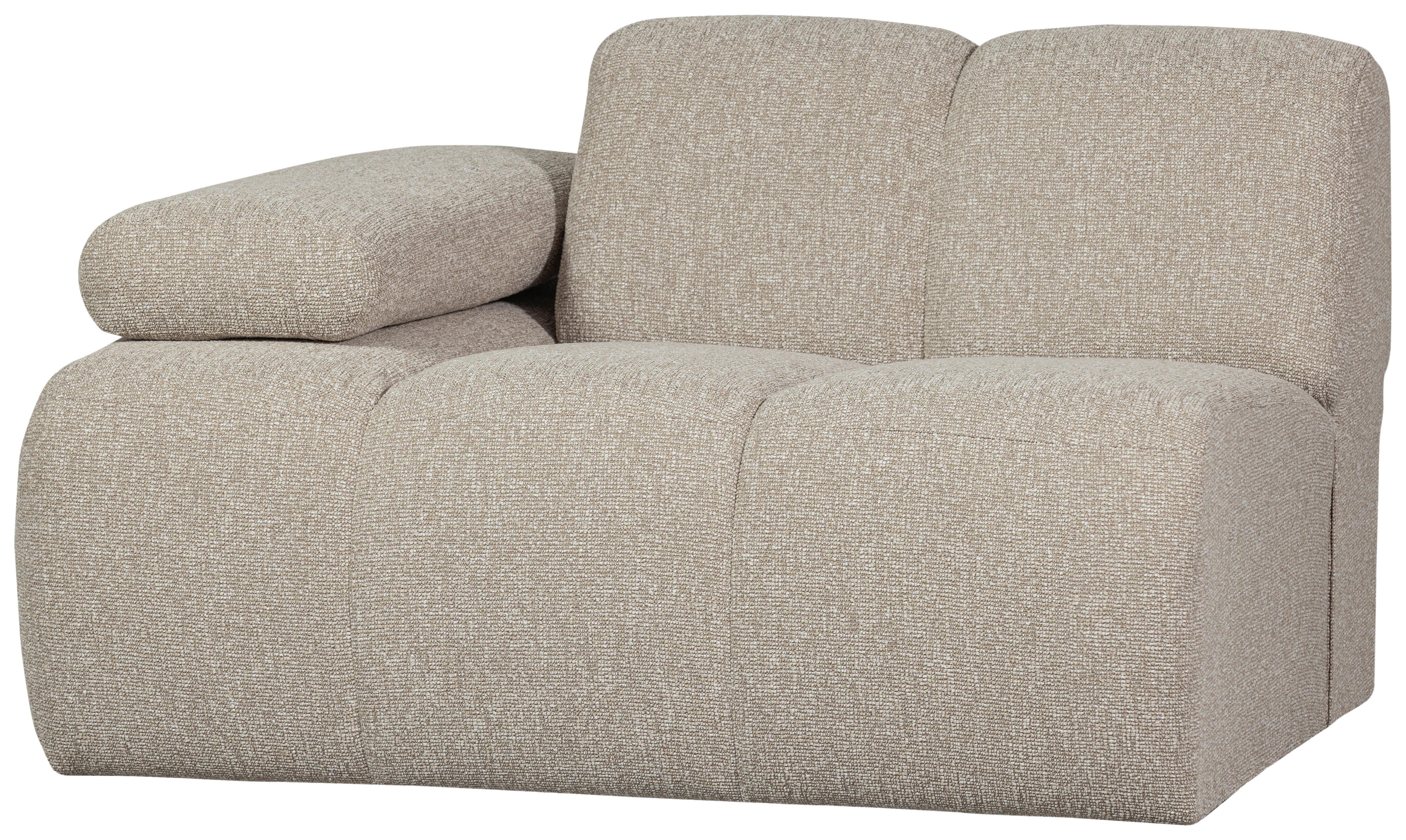 Sofaelement Mojo Beige B: 97cm - Beige/Schwarz, Design, Kunststoff/Textil (97/74/124cm) - Livetastic