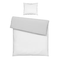 BETTWÄSCHESET TWILL STREIF - Weiss/Hellgrau, Modern, Textil (160/210cm) - Mömax