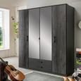 Drehtürenschrank in Graphitfarben - Graphitfarben, KONVENTIONELL, Holzwerkstoff/Kunststoff (180/199/58cm) - Modern Living Drehtürenschrank in Graphitfarben - Graphitfarben, KONVENTIONELL, Holzwerkstoff/Kunststoff (180/199/58cm) - Modern Living
