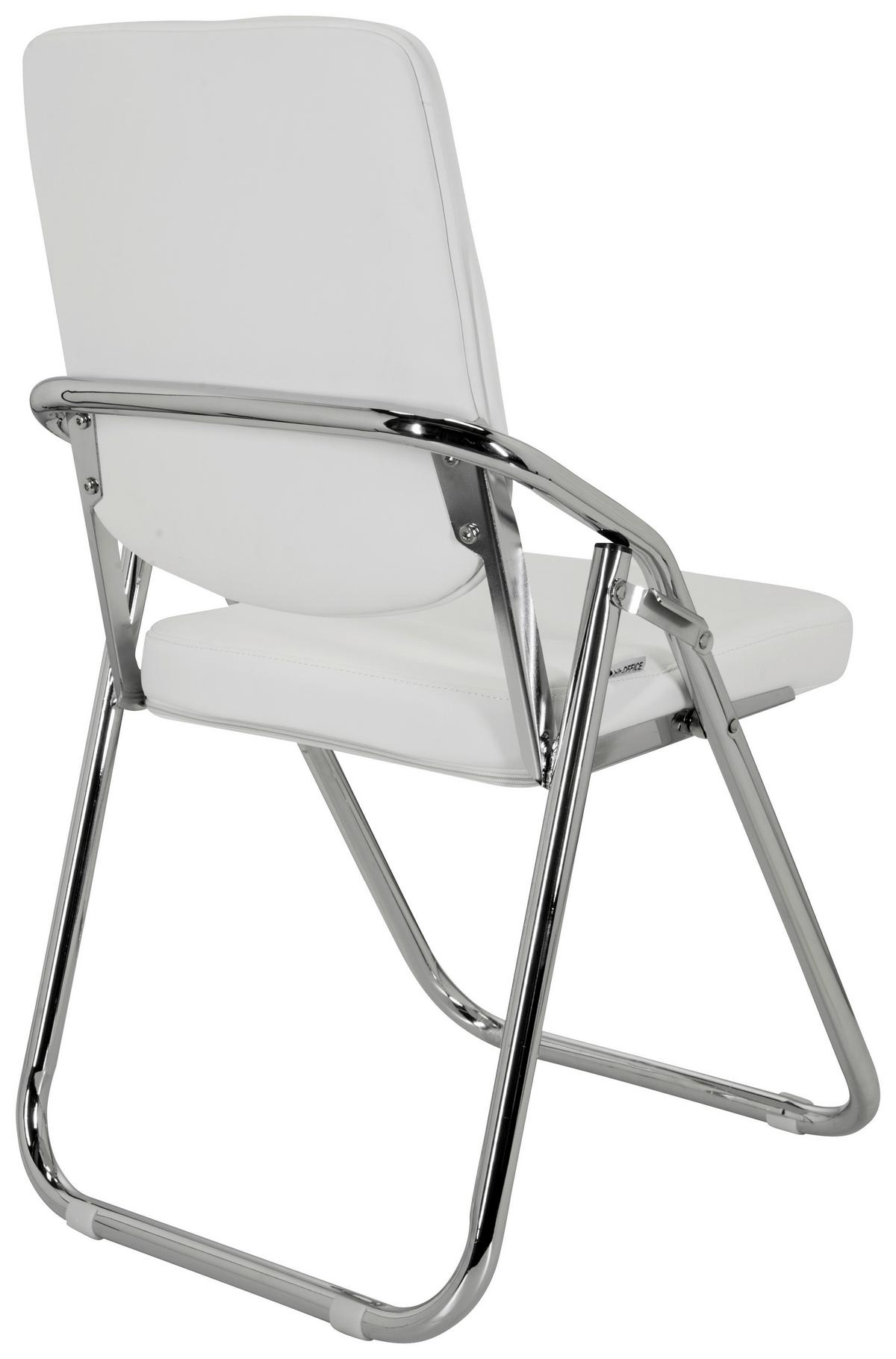 Konferenčni Stol Esto Pu, Bela - barve kroma/bela, Basics, kovina/tekstil (46/90/40cm) - MID.YOU