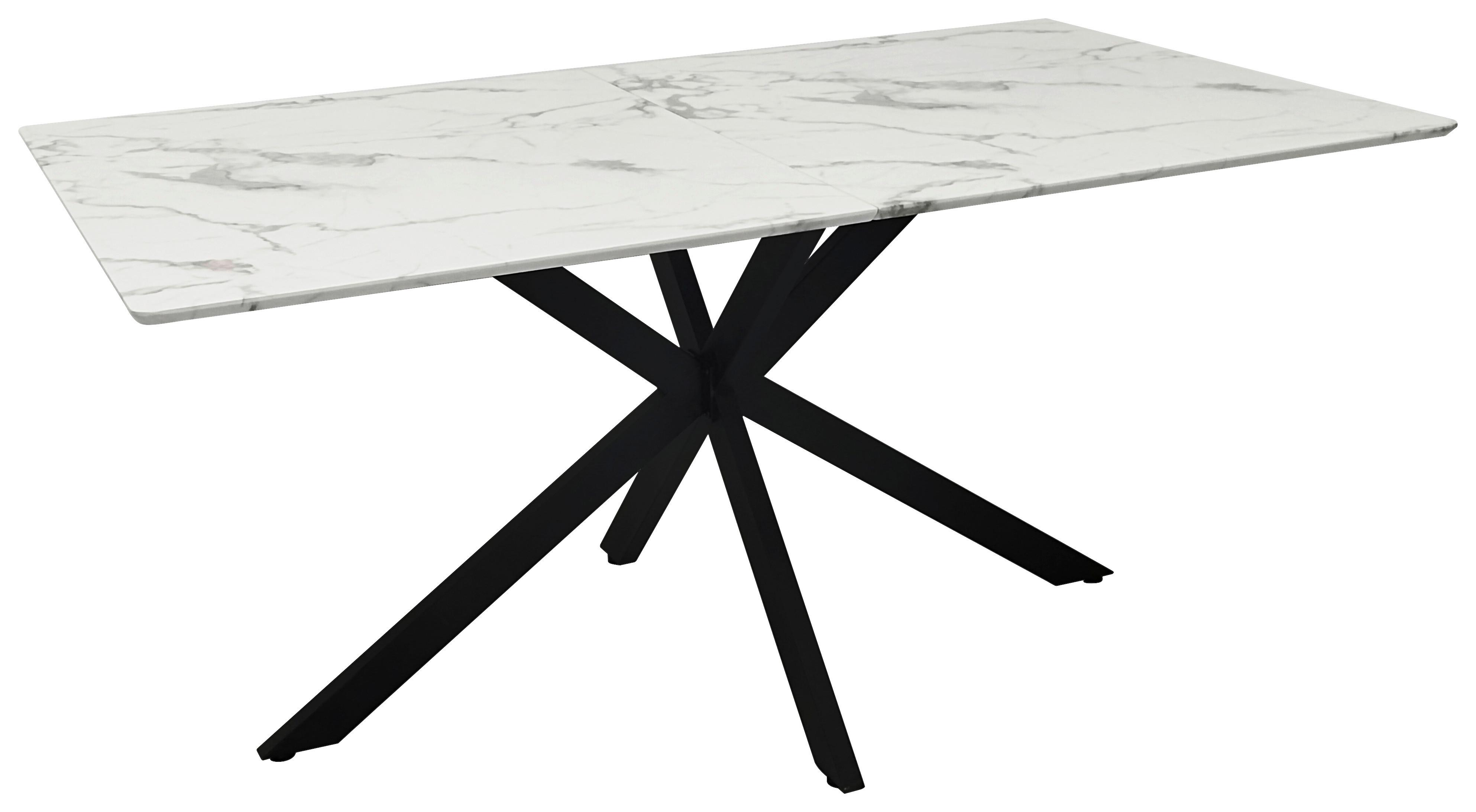 STÓŁ DO JADALNI ALBA - czarny/biały, Modern, materiał drewnopochodny/metal (160/90/76cm) - MID.YOU