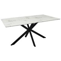 STÓŁ DO JADALNI ALBA - czarny/biały, Modern, materiał drewnopochodny/metal (160/90/76cm) - MID.YOU