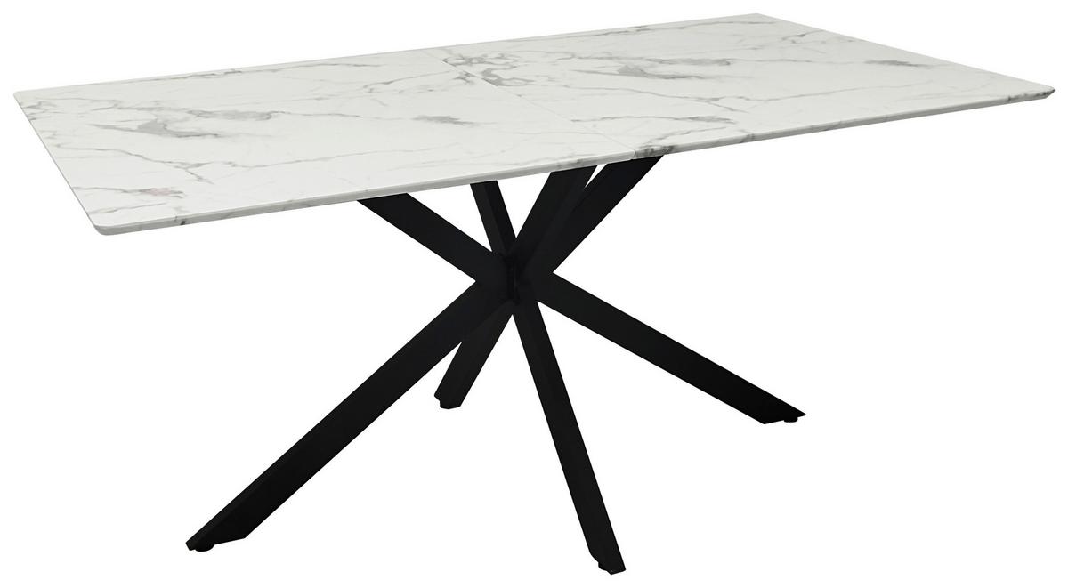 STÓŁ DO JADALNI ALBA - czarny/biały, Modern, materiał drewnopochodny/metal (160/90/76cm) - MID.YOU