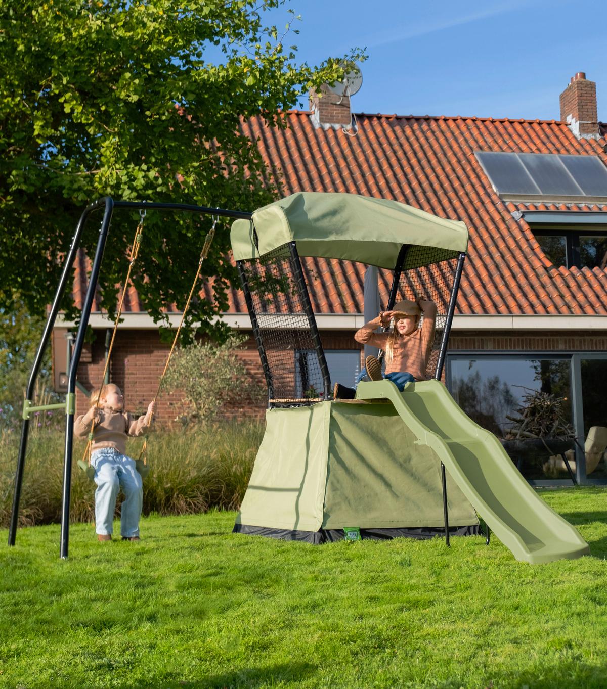 Igralna Hišica Exit Ivy, Zelena - črna/zelena, Konvencionalno, kovina/umetna masa (253/268/216cm) - EXIT Toys