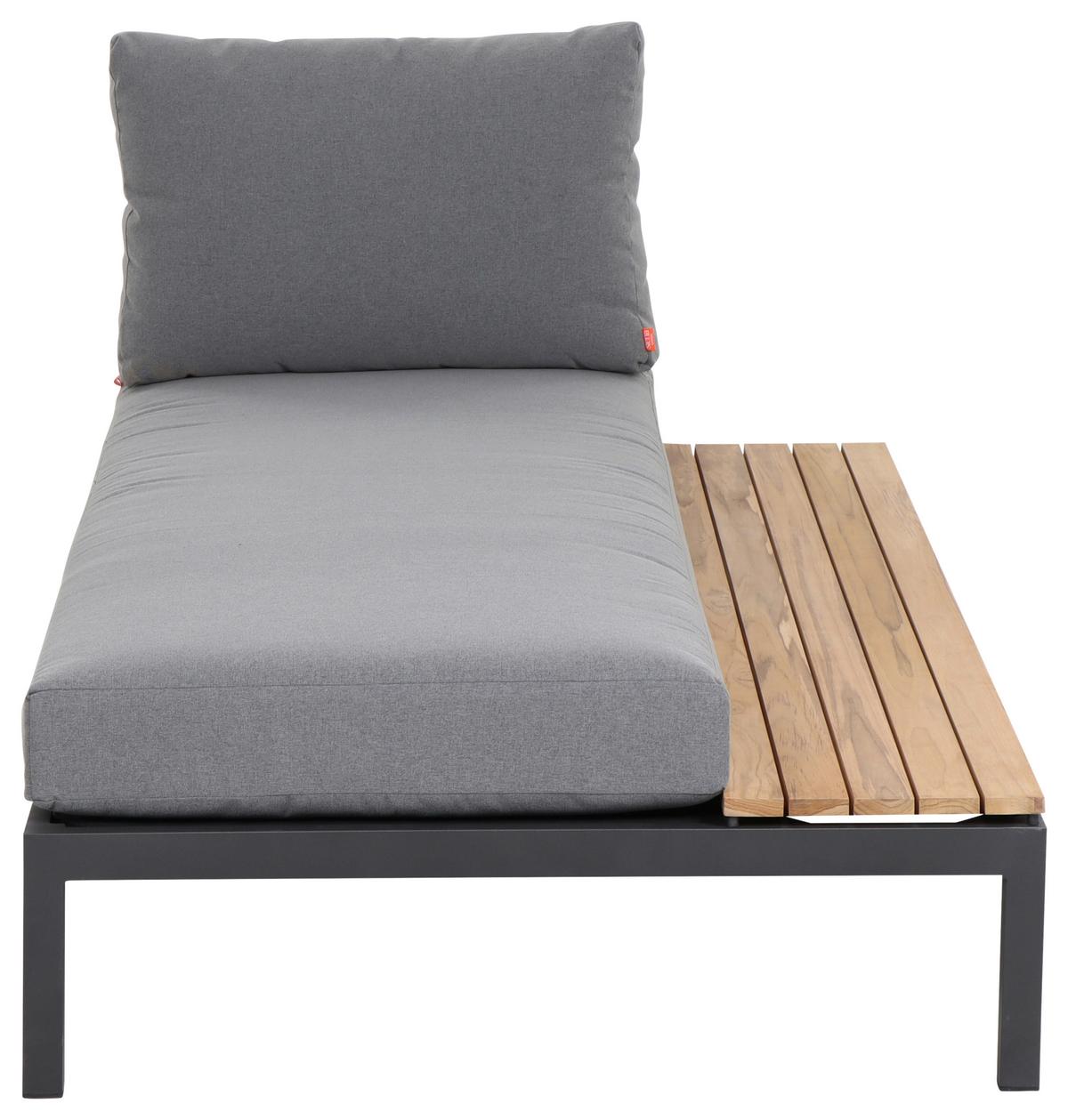 Modul-Loungegarnitur 2-tlg. Grau Teakholz - Anthrazit/Grau, KONVENTIONELL, Holz/Textil - Siena Garden