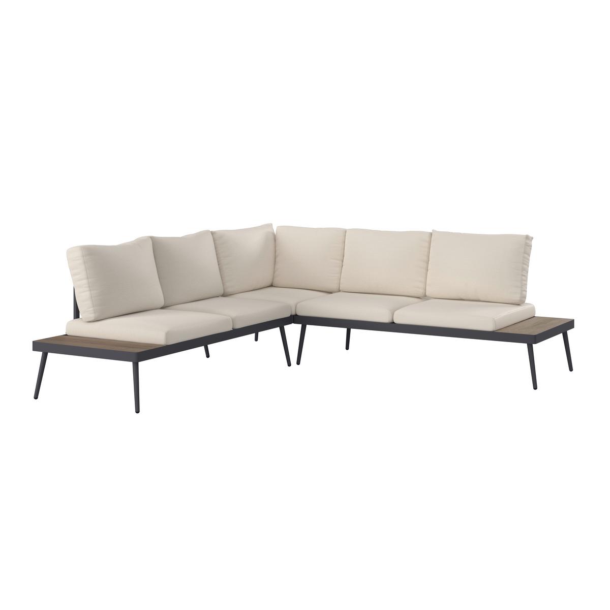Lounge Garnitura Sejla, Bež, Temno Siva, 3-Delno - temno siva/bež, Moderno, kovina/umetna masa (226/65/226cm) - Mömax