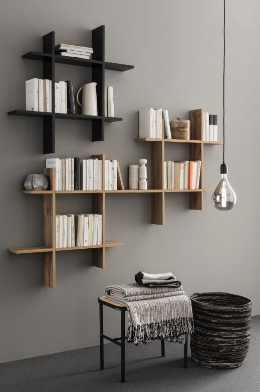 VÄGGHYLLPLAN LUCIA -SB- - ekfärgad, Modern, trämaterial (80/80/15cm) - Mömax