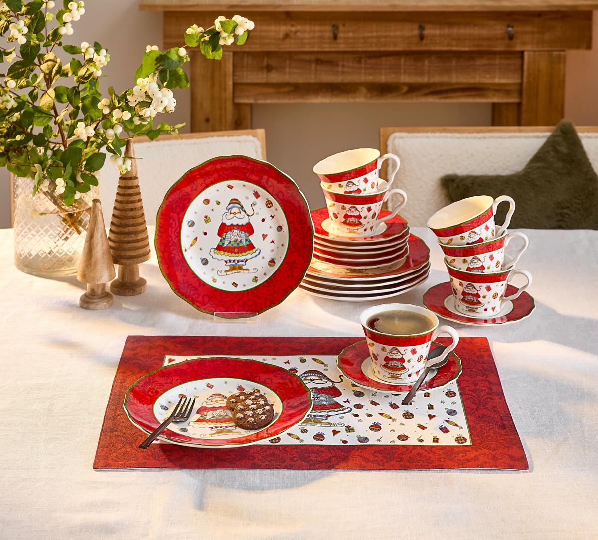 SERWIS KAWOWY CHRISTMAS DREAM - różnokolorowy, Basics, ceramika - X-Mas