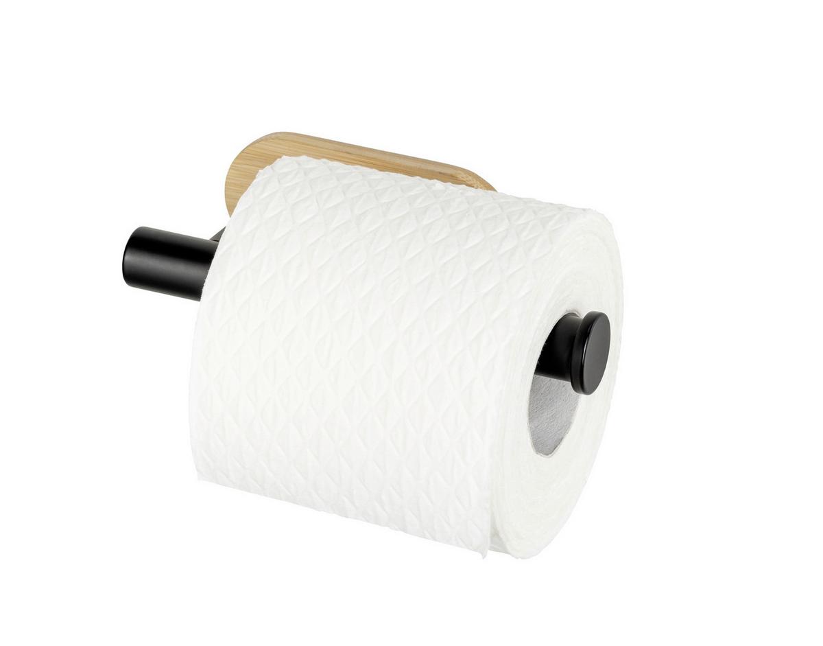 Držalo Za Wc-papir Orea Bamboo - črna/naravne barve, Moderno, kovina/les (16/4,5/8cm) - Mömax