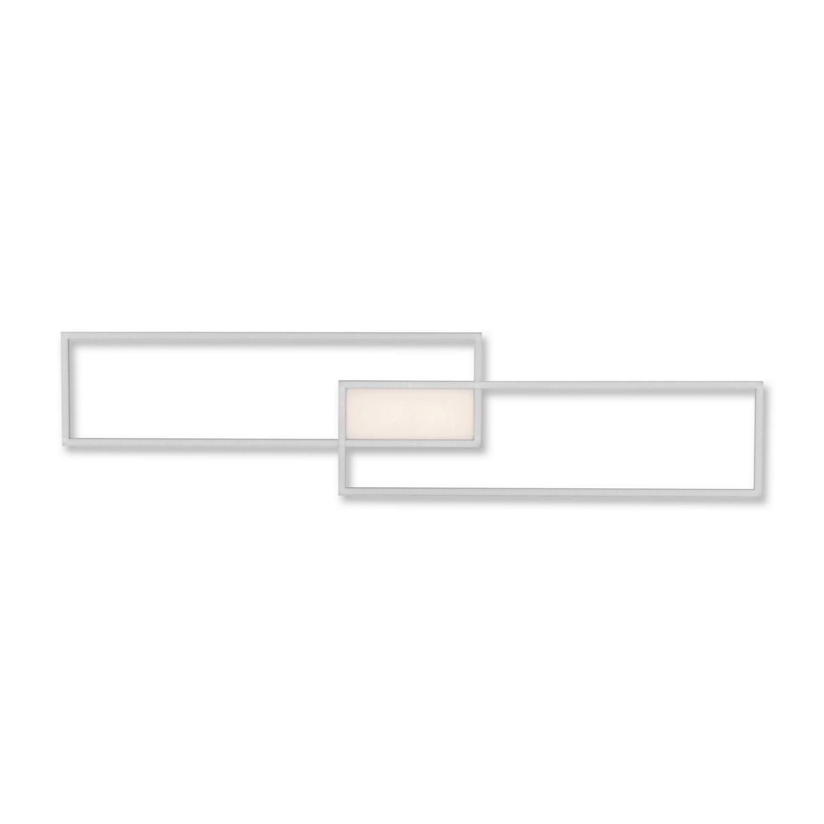 LED-Deckenleuchte Asmin max. 42 Watt - Silberfarben, Basics, Kunststoff/Metall (109,5/25,5/6cm)