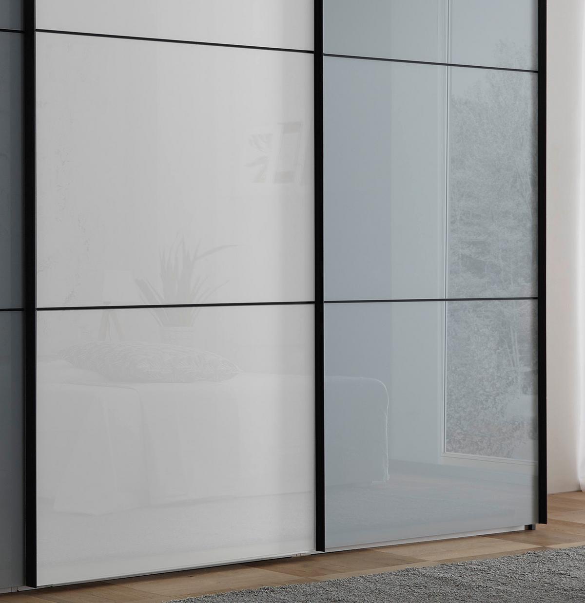 Ormar Sa Staklenim Kliznim Vratima Includo - bijela/tamno siva, Moderno, staklo/drvni materijal (280/222/68cm) - Premium Living