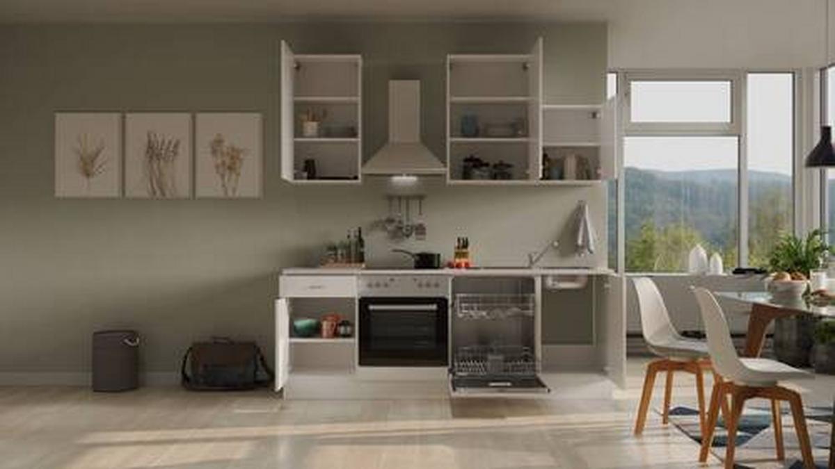 Kuhinjski Blok Z Aparati Wito, Bela - barve nerjavečega jekla/bela, Moderno, umetna masa/leseni material (220cm) - FlexWell