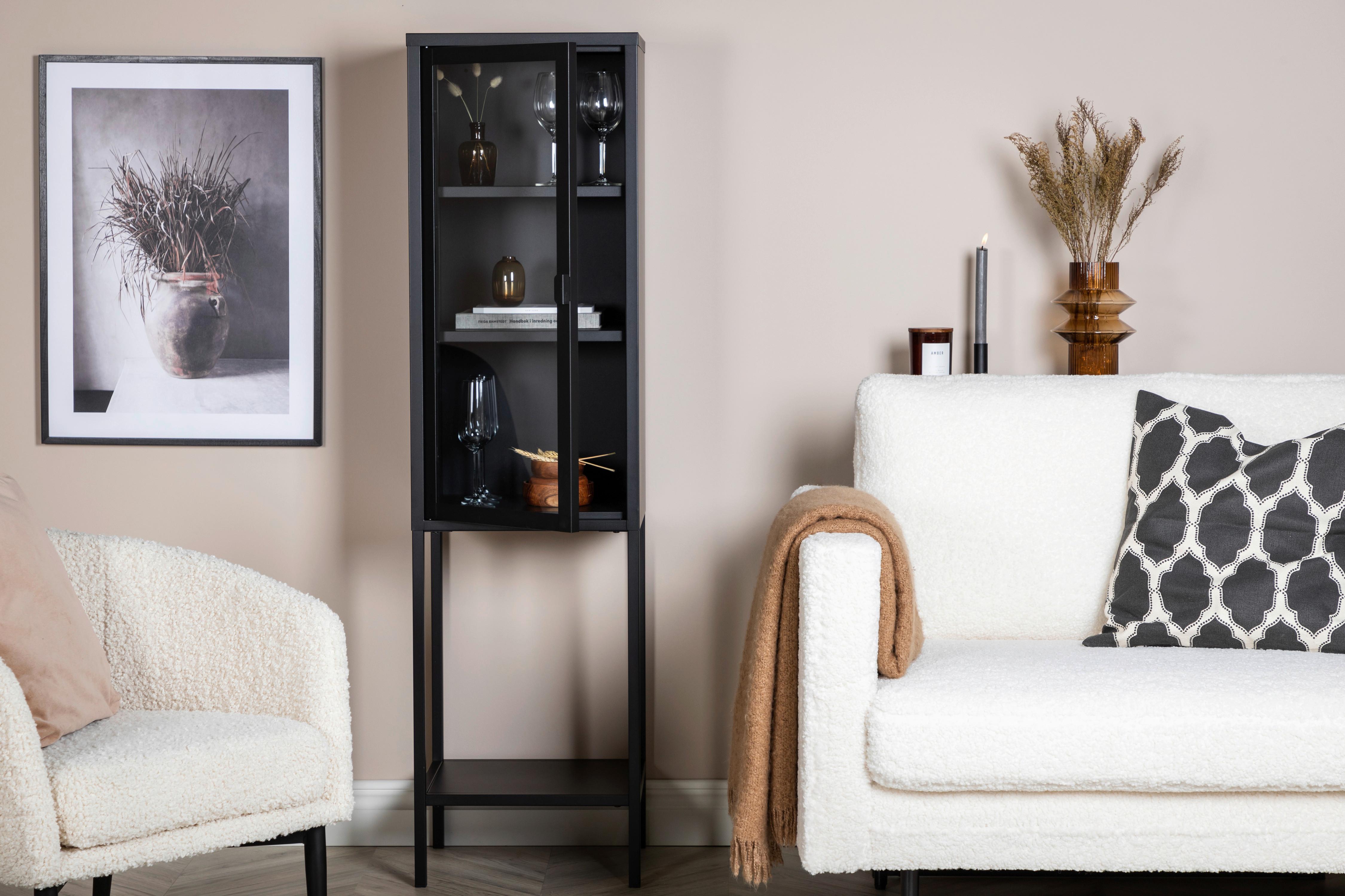 VITRINE MISHA - Schwarz, Design, Metall (40.5/150/35cm) - Livetastic