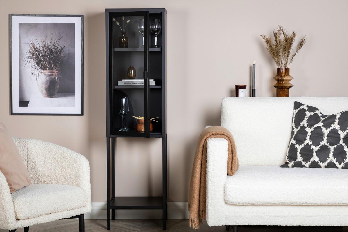 VITRINE MISHA - Schwarz, Design, Metall (40.5/150/35cm) - Livetastic