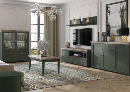 Tv-elem Evora - bronz/tölgyfa, Design, faalapú anyag (181/61/49cm)