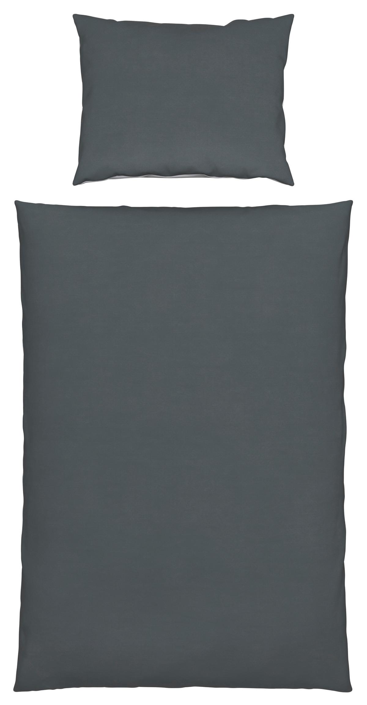 Bettwäsche Annika in Anthrazit ca. 140x200cm - Anthrazit/Silberfarben, Textil (140/200cm) - Modern Living