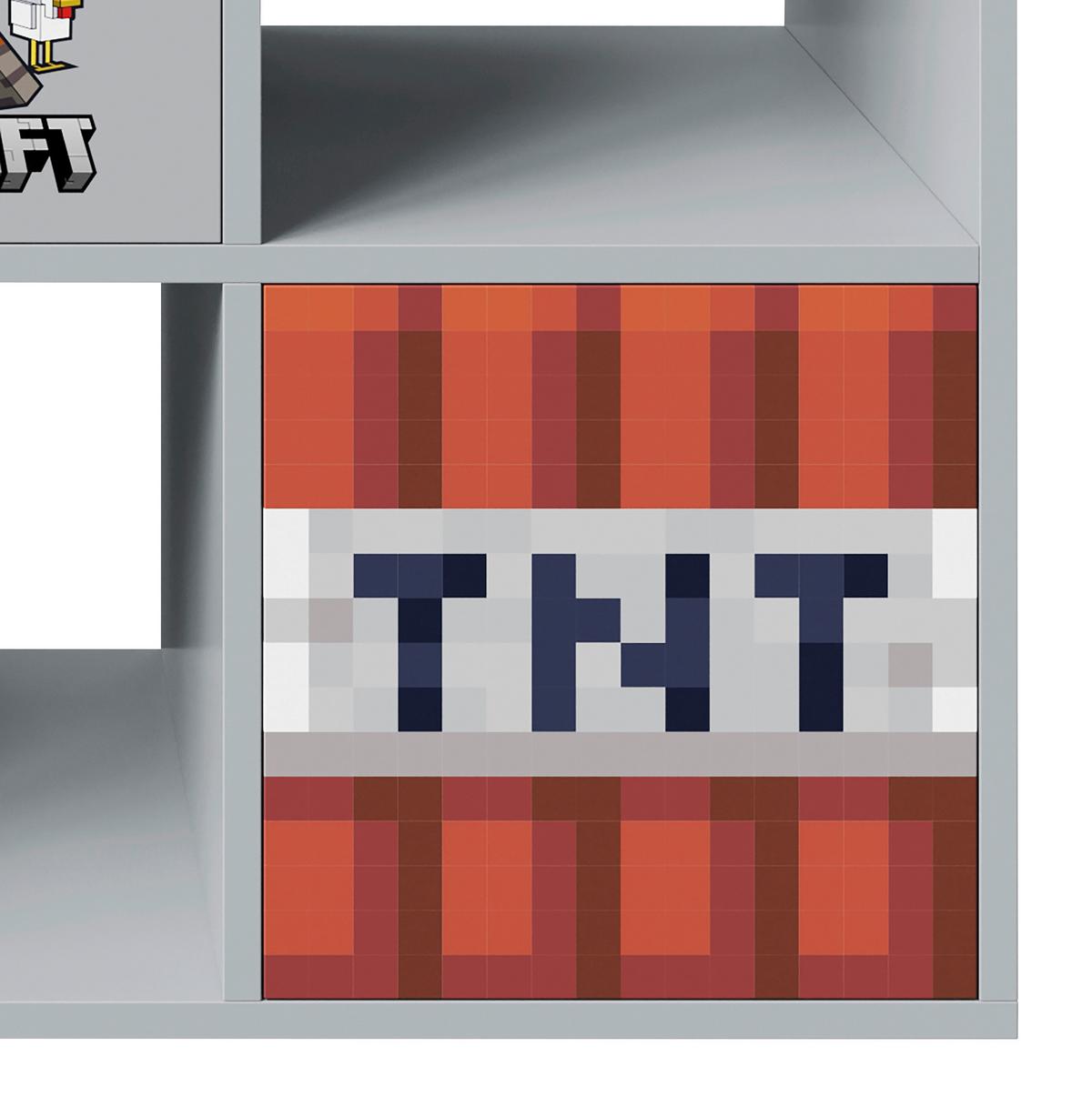 Regal Minecraft ca. 90x90x30 cm Grau - Multicolor/Grau, MODERN, Holzwerkstoff (90/90/30cm) - Minecraft