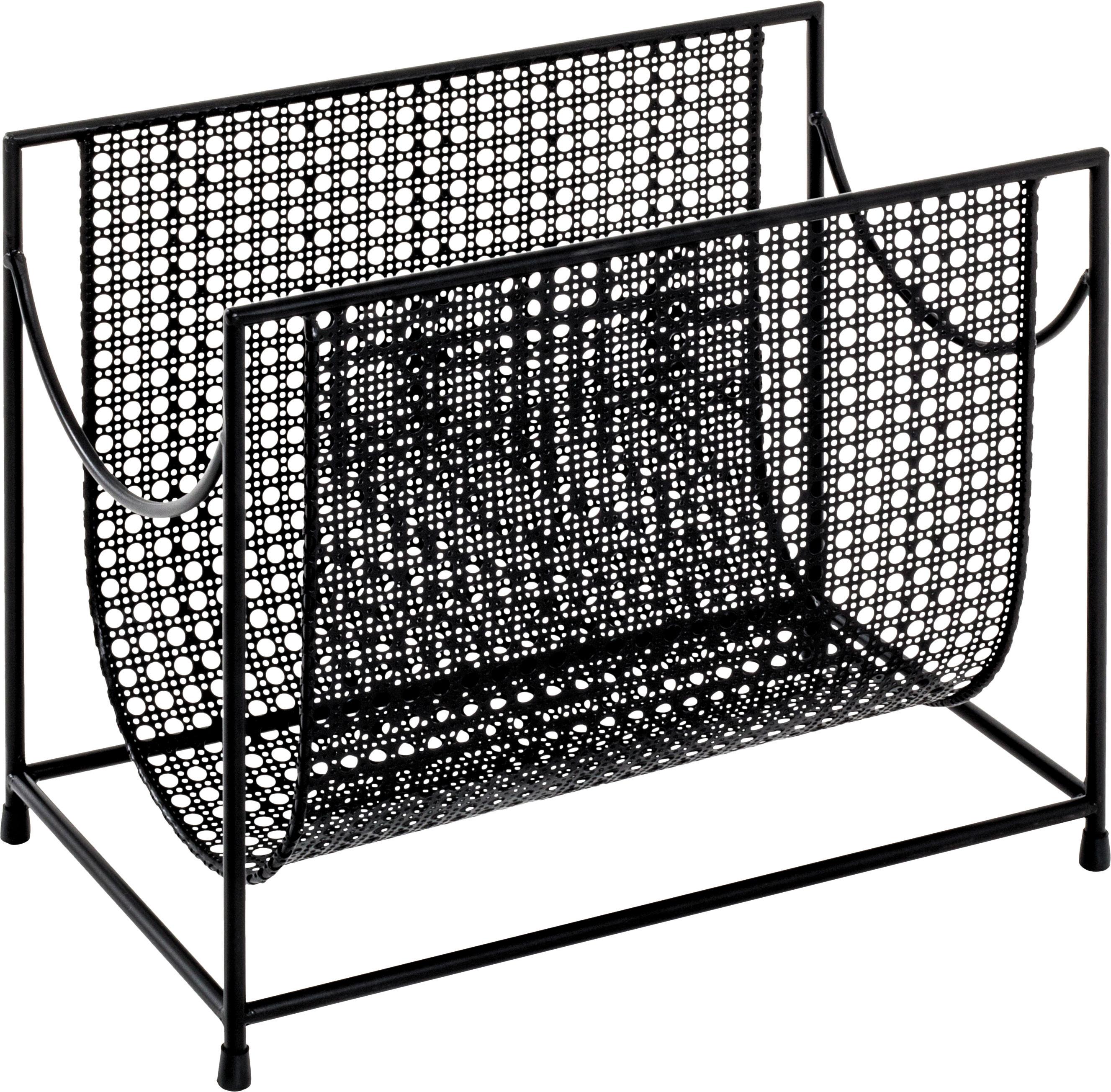 GAZETNIK WIEN - czarny, Modern, metal (37/30/22cm)