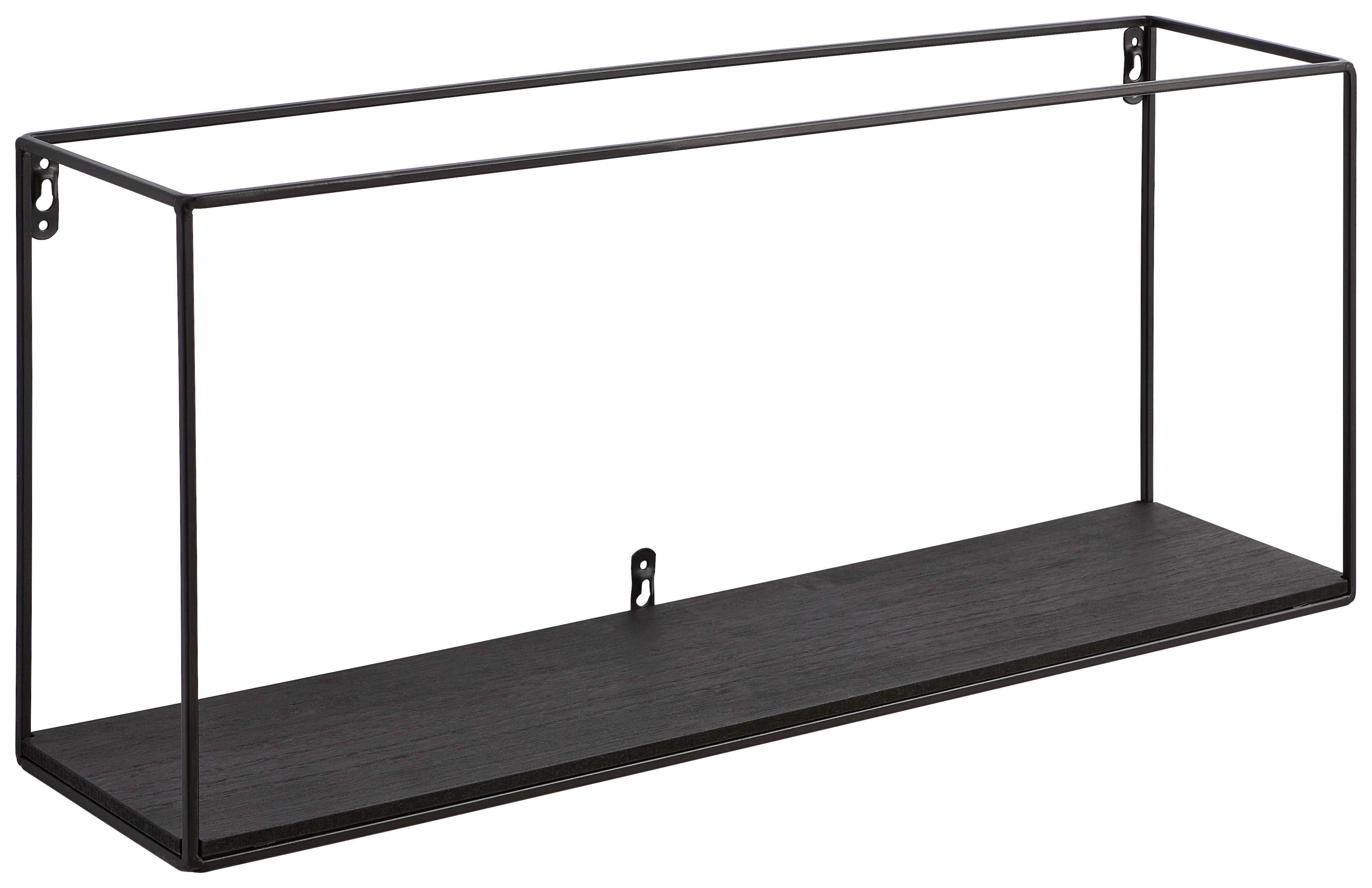 REGAŁ ŚCIENNY SINA - czarny, Trend, materiał drewnopochodny/metal (60/25/14cm) - Landscape