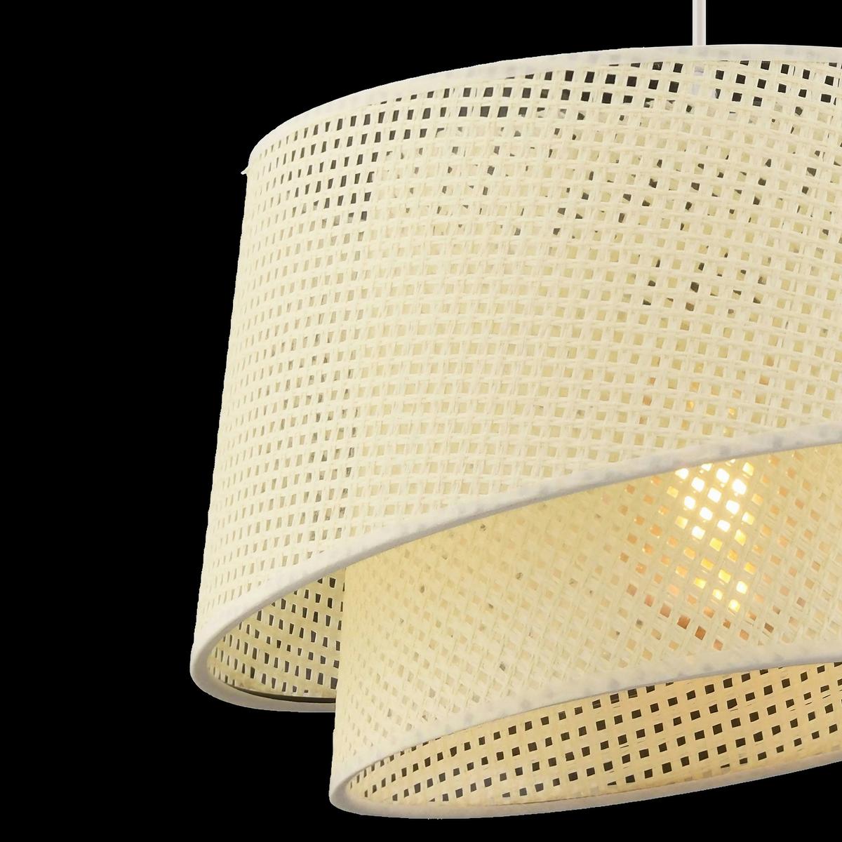 LAMPA WISZĄCA BARETTE HAZERAN - WHITE - biały, Design, metal/tkanina (32/65cm) - P & B