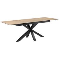 Raztegljiva Miza Lotus, Bež, 168-210x90 - črna/bež, Moderno, kovina/steklo (168-210/90/76cm) - MID.YOU